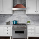ZLINE 36" Snow Finish Wall Range Hood, Hammered Copper Shell, 8654HH-36