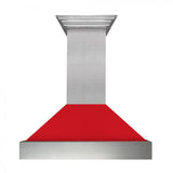 ZLINE 36" Snow Finish Wall Range Hood, Red Matte Shell, 8654RM-36