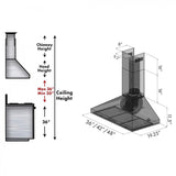 ZLINE 36" Stainless Steel Wall Range Hood, Crown Molding, KL3CRN-36