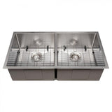 ZLINE 36" Undermount Double Bowl Sink Stainless Steel, SR50D-36S