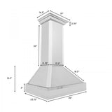 ZLINE 36" Wall Range Hood, DuraSnow Stainless, Mirror Accents, 655MR-36