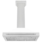 ZLINE 36" White Matte Range Hood, Stainless Steel Handle KB4SNX-WM-36