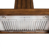 ZLINE 36" Wooden Wall Range Hood, Rustic Light, KPLL-36
