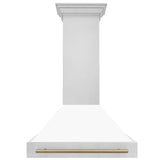 ZLINE 36"Stainless Steel Range Hood, White Matte Shell, 8654STZ-36-CB