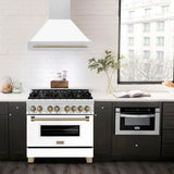 ZLINE 36"Stainless Steel Range Hood, White Matte Shell, 8654STZ-36-CB