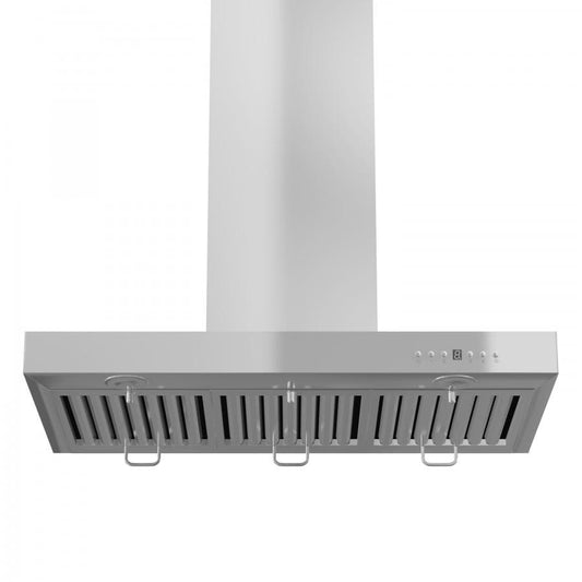 ZLINE 42" Stainless Wall Range Hood with Crown Molding, KECRN-42