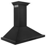 ZLINE 42" Wall Range Hood, Black Stainless, Crown Molding, BSKBNCRN-42