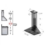ZLINE 42" Wall Range Hood, Built-in CrownSound® Bluetooth Speakers, KL2CRN-BT-42