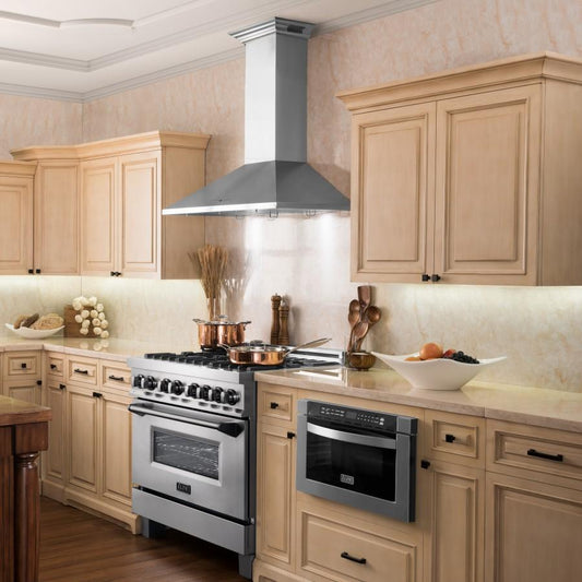 ZLINE 42" Wall Range Hood, Built-in CrownSound® Bluetooth Speakers, KL2CRN-BT-42
