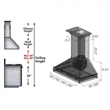 ZLINE 42" Wooden Wall Range Hood in Gray, KBUU-42