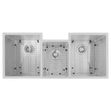 ZLINE 45" Undermount Triple Bowl Sink, DuraSnow Stainless, SLT-45S