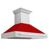 ZLINE 48" Autograph DuraSnow Red Stainless Wall Range Hood 8654SNX-RM-48