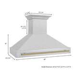 ZLINE 48" Autograph DuraSnow Stainless Steel Hood 8654SNZ-48-G