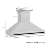 ZLINE 48" Autograph DuraSnow Stainless Steel Hood 8654SNZ-48-G