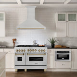 ZLINE 48" Autograph DuraSnow Stainless Steel Range Hood 8654SNZ-48-CB