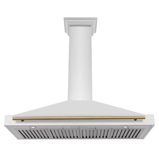 ZLINE 48" Autograph Edition Stainless Steel Range Hood with Stainless Steel Shell and Champagne Bronze Accents KB4STZ-48-CB