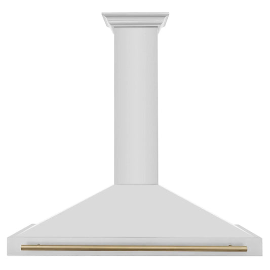 ZLINE 48" Autograph Edition Stainless Steel Range Hood with Stainless Steel Shell and Champagne Bronze Accents KB4STZ-48-CB