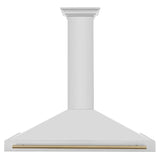 ZLINE 48" Autograph Edition Stainless Steel Range Hood with Stainless Steel Shell and Champagne Bronze Accents KB4STZ-48-CB