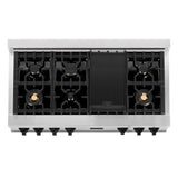ZLINE 48" Autograph Porcelain Rangetop, Stainless, Gold, RTZ-48-MB
