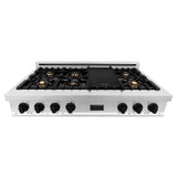ZLINE 48" Autograph Porcelain Rangetop, Stainless, Gold, RTZ-48-MB