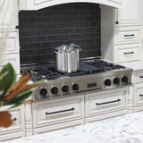 ZLINE 48" Autograph Porcelain Rangetop, Stainless, Gold, RTZ-48-MB
