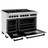 ZLINE 48" Autograph, Range, Dual Fuel, White door, RASZ-WM-48-MB