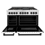 ZLINE 48" Autograph, Range, Dual Fuel, White door, RASZ-WM-48-MB