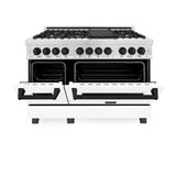 ZLINE 48" Autograph, Range, Dual Fuel, White door, RASZ-WM-48-MB