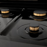 ZLINE 48" Autograph Rangetop, Black Stainless, Champagne Bronze Accents, RTBZ-48-CB