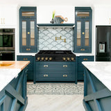 ZLINE 48" Autograph Rangetop, Black Stainless, Champagne Bronze Accents, RTBZ-48-CB