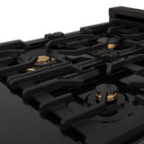 ZLINE 48" Autograph Rangetop, Black Stainless, Gold Accents, RTBZ-48-G