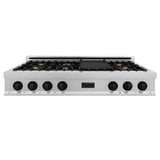 ZLINE 48" Autograph Rangetop, DuraSnow, Gold Accents RTSZ-48-MB