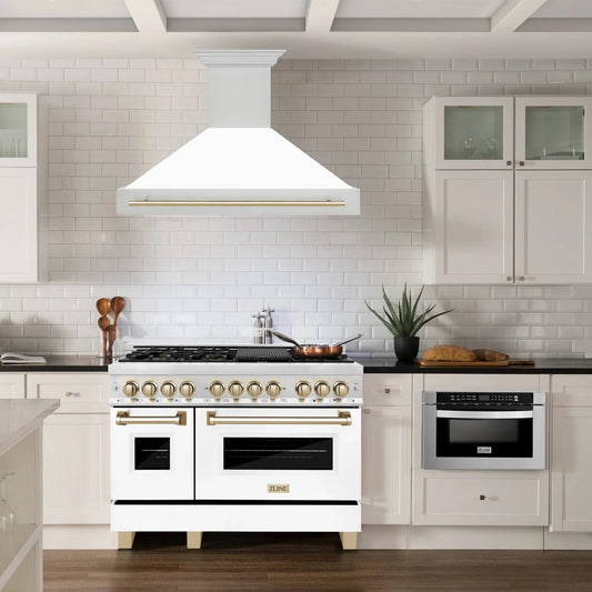 ZLINE 48" Autograph Stainless Wall Range Hood, 8654STZ-WM48-G
