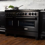 ZLINE 48" Black Stainless, Gas Burner, Electric Oven Range, RAB-48