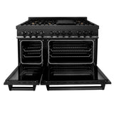 ZLINE 48" Black Stainless,Gas/Electric Range, Brass Burners, RAB-BR-48