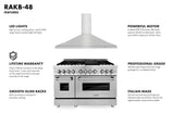 ZLINE 48" Bundle, Range RA48 & Wall Range Hood KB-48, 2KP-RAWMRH48