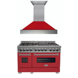 ZLINE 48" Bundle Range RAS-RM-48 & Range Hood 8654RM-48, 2KP-RASRMRH48