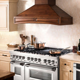 ZLINE 48" Dual Fuel Range, DuraSnow Stainless, Brass Burners, RAS-SN-BR-48