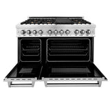 ZLINE 48" Gas Burner/Electric Oven Range Stainless, Brass Burners, RA-BR-48