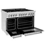 ZLINE 48" Gas Burner/Electric Oven Range Stainless, Brass Burners, RA-BR-48