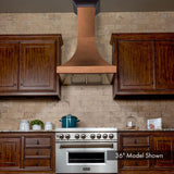 ZLINE 48" Hand-Hammered Copper Finish Wall Range Hood, 8632H-48
