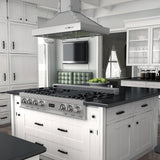 ZLINE 48 in. Porcelain Rangetop in Snow Stainless, 7 Gas Burners, RTS-48