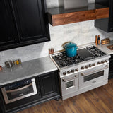 ZLINE 48" Professional Dual Fuel Range with Snow Finish Door, RA-SN-48