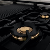 ZLINE 48" Rangetop With 7 Gas Brass Burners, RT-BR-48