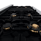 ZLINE 48" Rangetop With 7 Gas Brass Burners, RT-BR-48