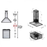 ZLINE 48" Remote Blower Island Range Hood, GL2i-RS-48-400