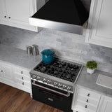ZLINE 48" Snow Finish Wall Range Hood, Black Matte Shell, 8654BLM-48