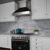 ZLINE 48" Snow Finish Wall Range Hood, Black Matte Shell, 8654BLM-48