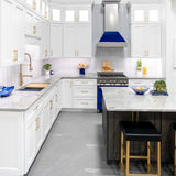 ZLINE 48" Snow Finish Wall Range Hood, Blue Gloss Shell, 8654BG-48