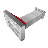 ZLINE 48" Snow Finish Wall Range Hood, Red Gloss Shell, 8654RG-48